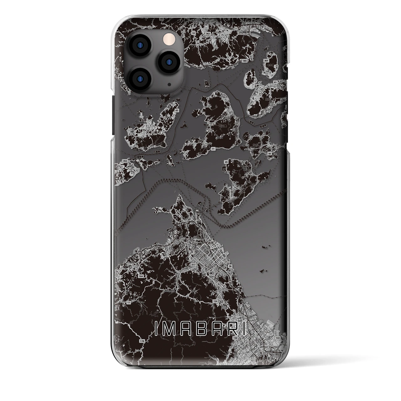 【今治3（愛媛県）】地図柄iPhoneケース（クリアタイプ）