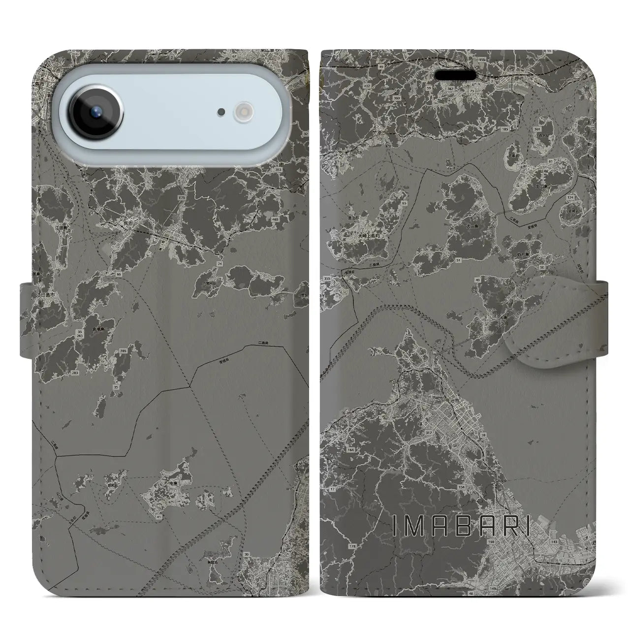 【今治3（愛媛県）】地図柄iPhoneケース（手帳タイプ）