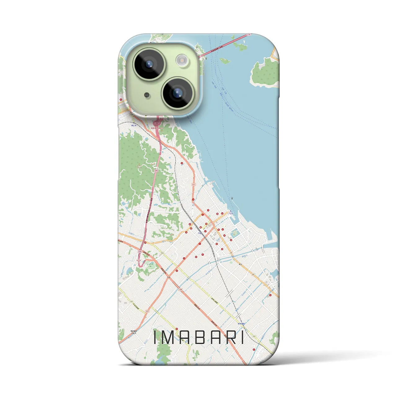 【今治（愛媛県）】地図柄iPhoneケース（バックカバータイプ）