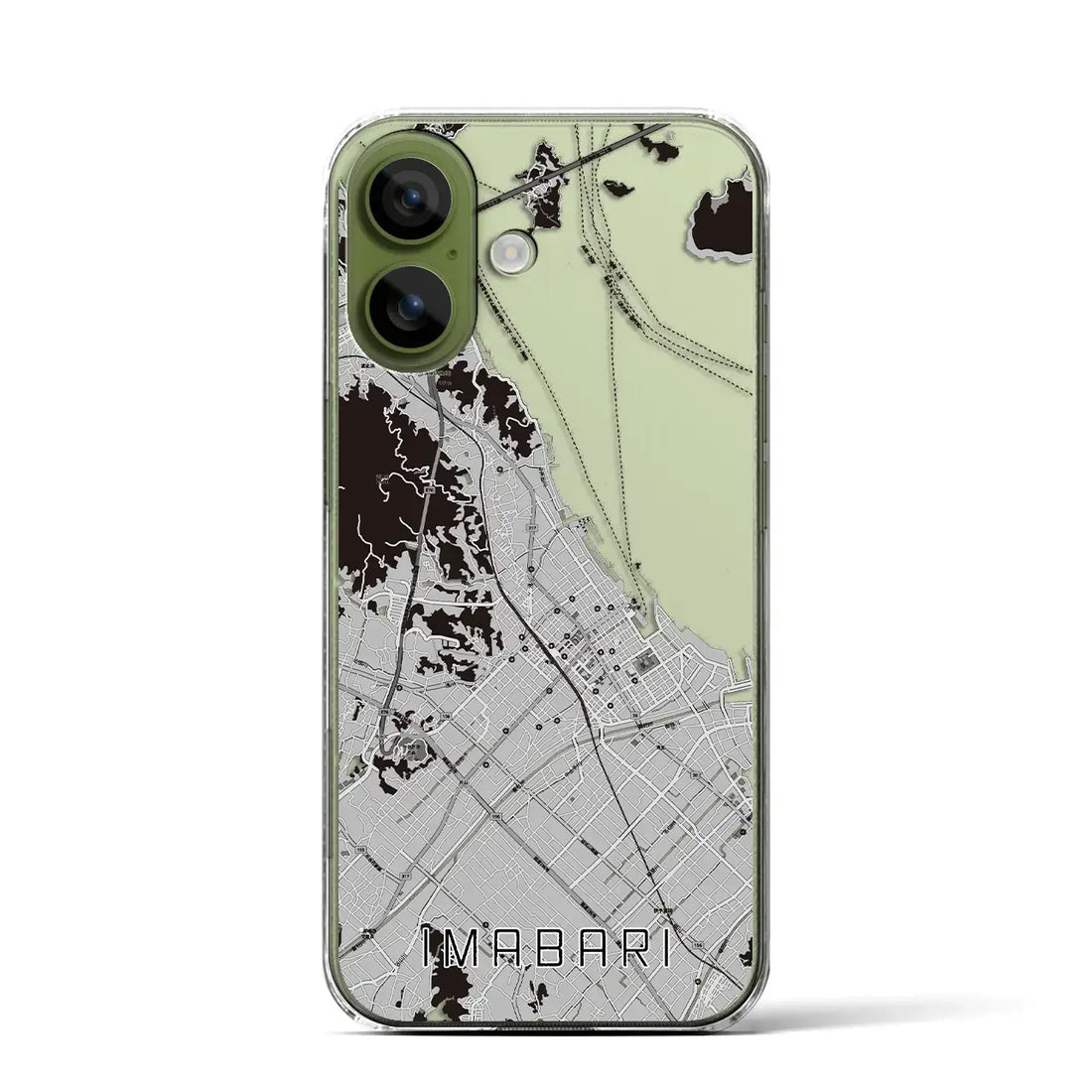 【今治（愛媛県）】地図柄iPhoneケース（クリアタイプ）モノトーン・iPhone 17 Pro Max 用