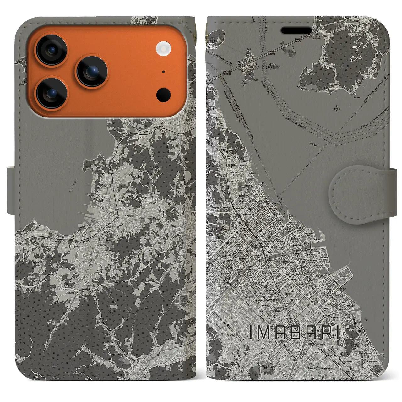 【今治（愛媛県）】地図柄iPhoneケース（手帳タイプ）