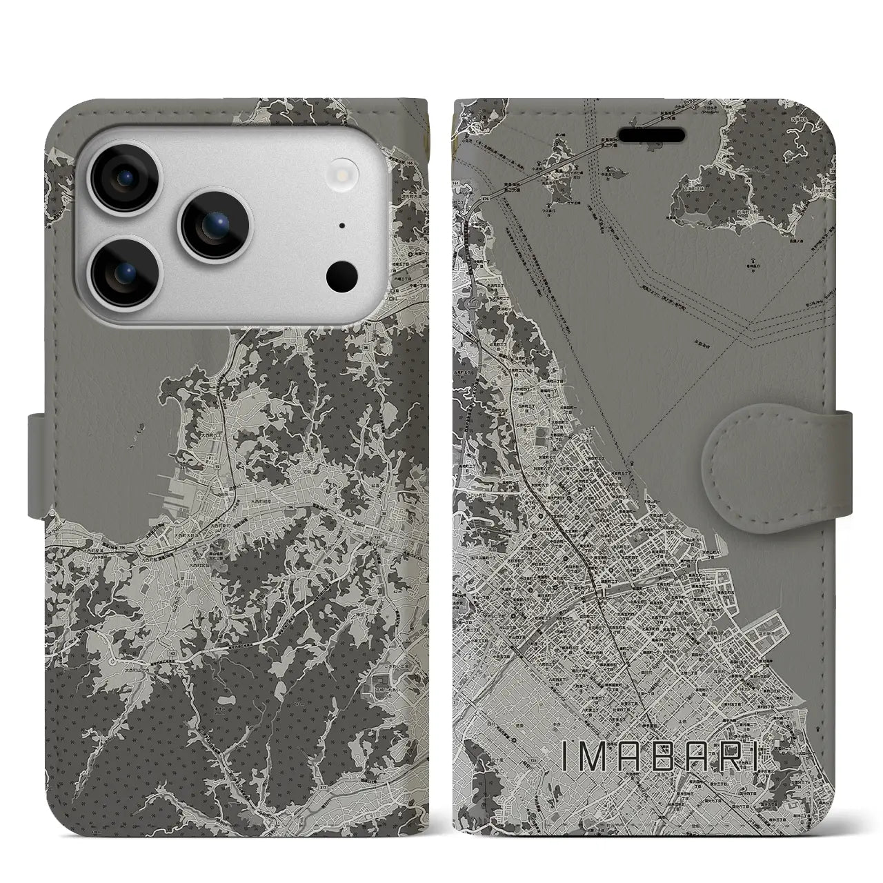 【今治（愛媛県）】地図柄iPhoneケース（手帳タイプ）