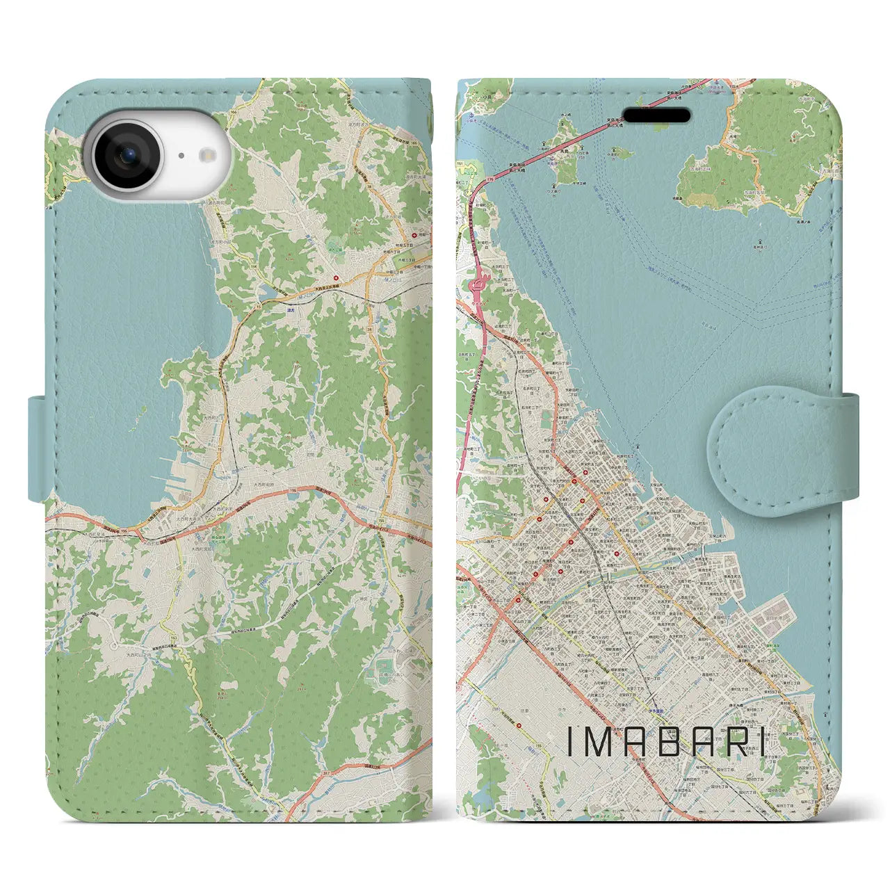 【今治（愛媛県）】地図柄iPhoneケース（手帳タイプ）