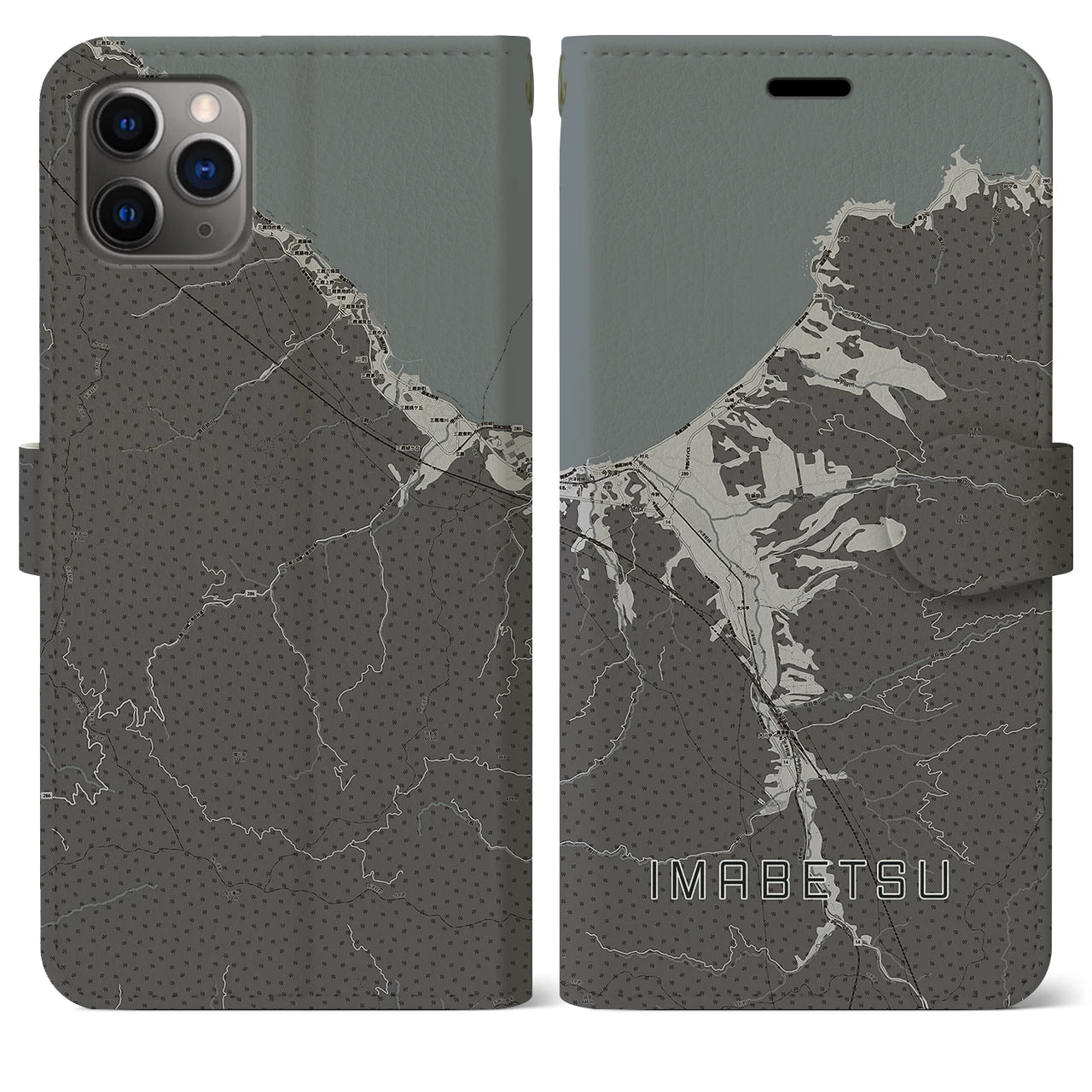 【今別（青森県）】地図柄iPhoneケース（手帳タイプ）