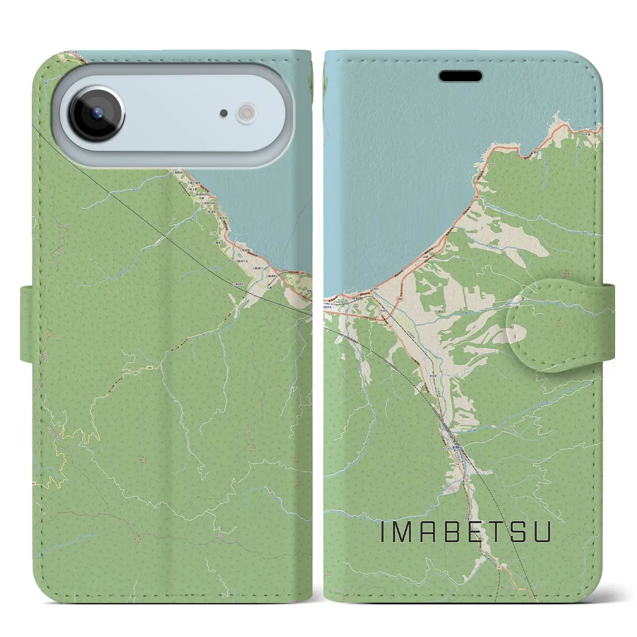 【今別（青森県）】地図柄iPhoneケース（手帳タイプ）