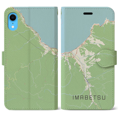 【今別（青森県）】地図柄iPhoneケース（手帳タイプ）ナチュラル・iPhone XR 用