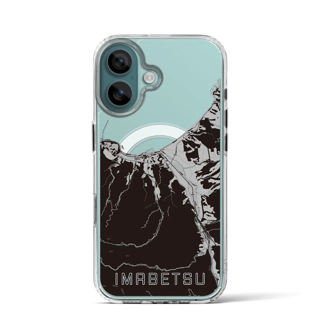 【今別(青森県)】地図柄iPhoneケース(MagSafeタイプ)モノトーン・iPhone 16 Pro 用