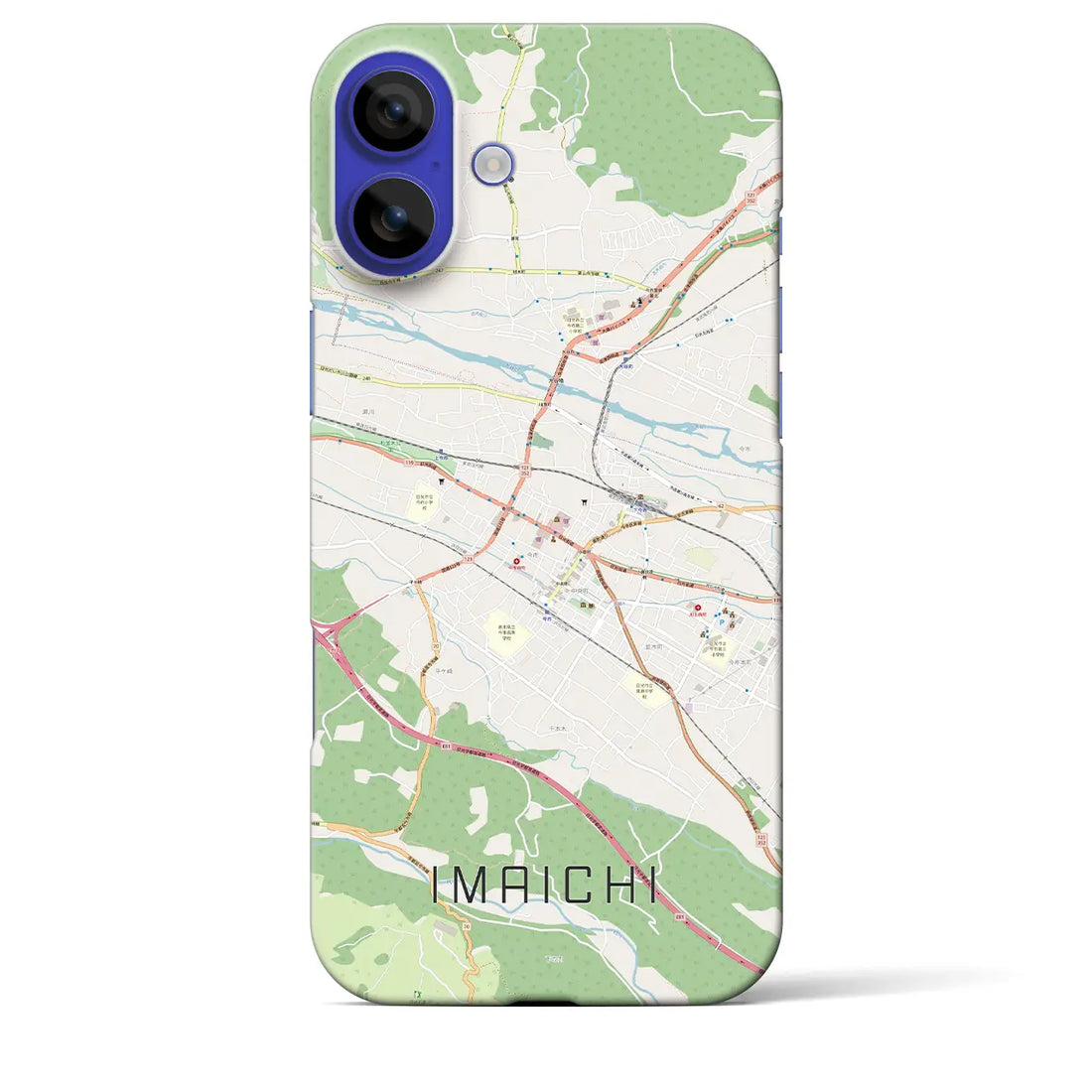 【今市(栃木県)】地図柄iPhoneケース(バックカバータイプ)ナチュラル・iPhone 16 Pro Max 用