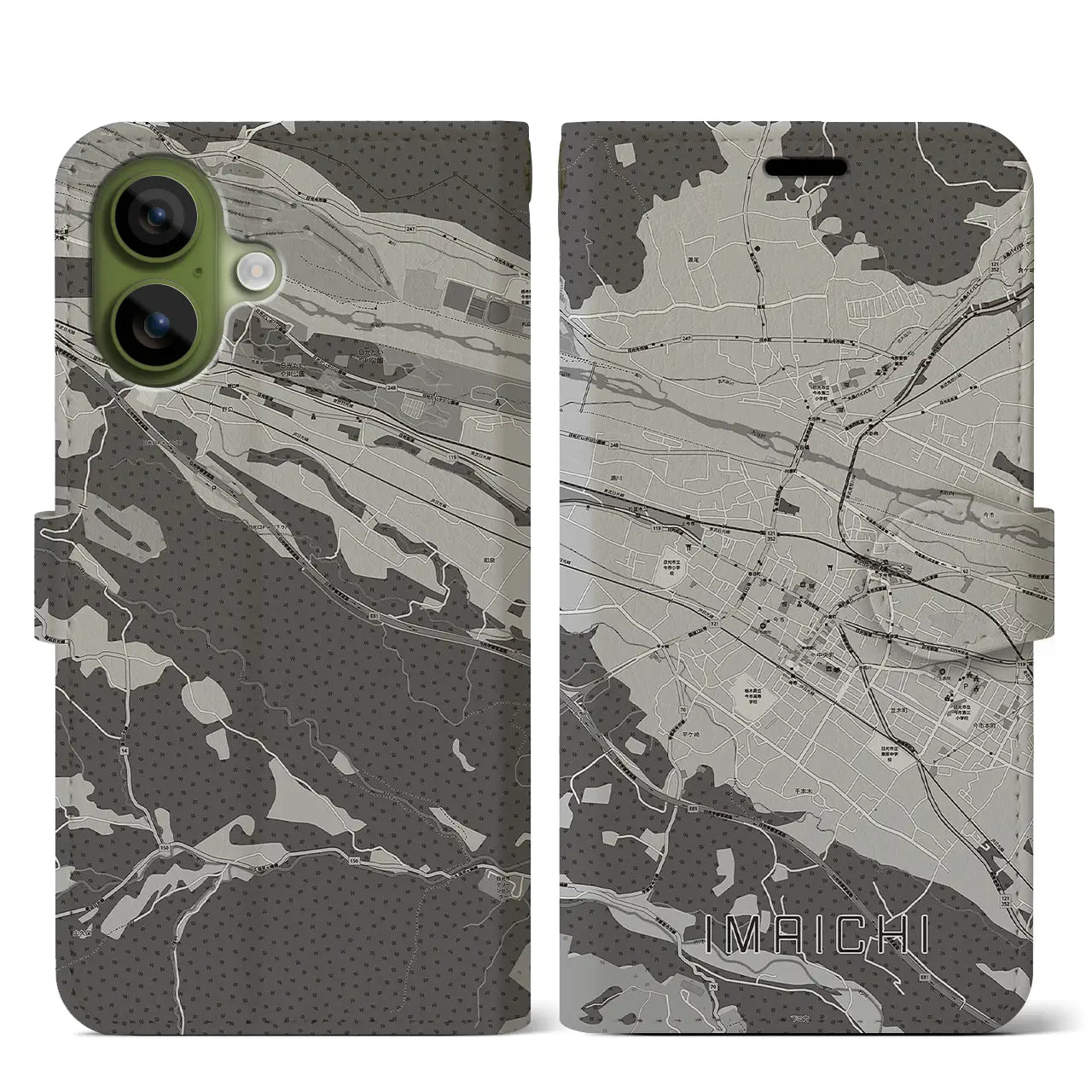 【今市（栃木県）】地図柄iPhoneケース（手帳タイプ）