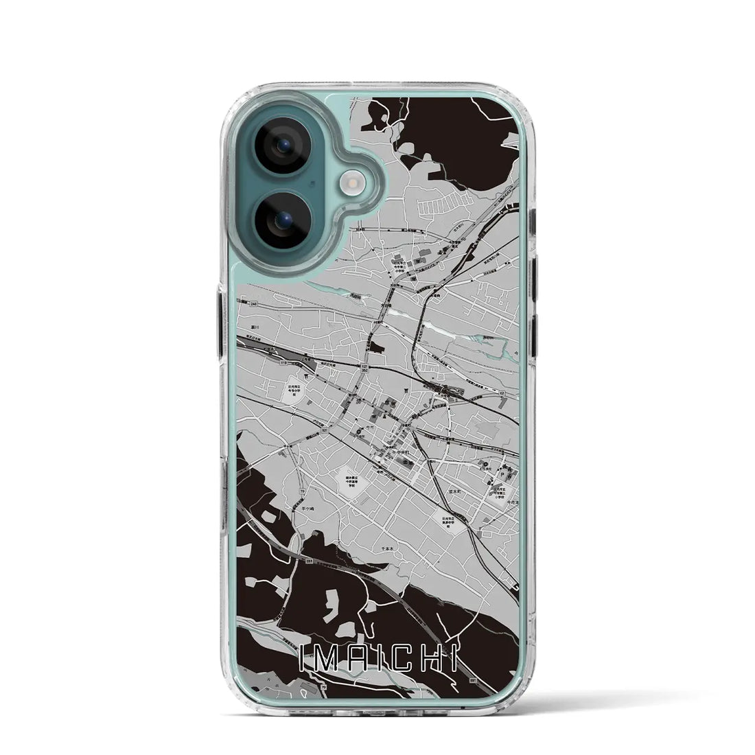 【今市(栃木県)】地図柄iPhoneケース(MagSafeタイプ)モノトーン・iPhone 16 Pro 用