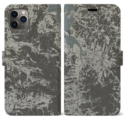 【伊万里（佐賀県）】地図柄iPhoneケース（手帳タイプ）モノトーン・iPhone 11 Pro Max 用