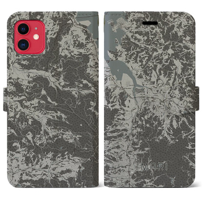 【伊万里（佐賀県）】地図柄iPhoneケース（手帳タイプ）モノトーン・iPhone 11 用