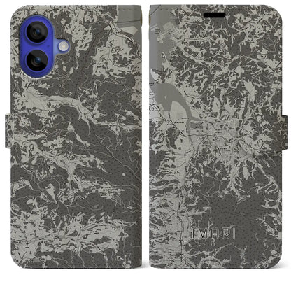 【伊万里（佐賀県）】地図柄iPhoneケース（手帳タイプ）モノトーン・iPhone 16 Pro Max 用