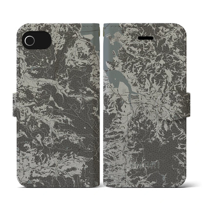 【伊万里（佐賀県）】地図柄iPhoneケース（手帳タイプ）モノトーン・iPhone SE（第3 / 第2世代） / 8 / 7 / 6s / 6 用