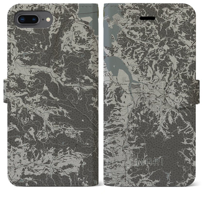 【伊万里（佐賀県）】地図柄iPhoneケース（手帳タイプ）モノトーン・iPhone 8Plus /7Plus / 6sPlus / 6Plus 用