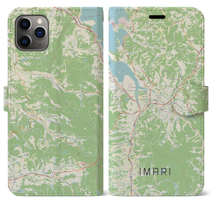 【伊万里（佐賀県）】地図柄iPhoneケース（手帳タイプ）ナチュラル・iPhone 11 Pro Max 用