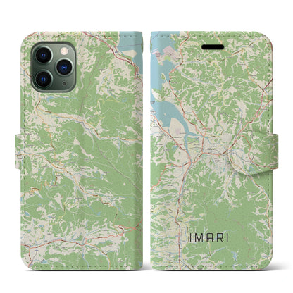 【伊万里（佐賀県）】地図柄iPhoneケース（手帳タイプ）ナチュラル・iPhone 11 Pro 用