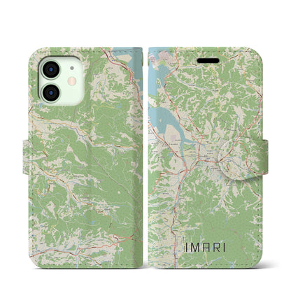 【伊万里（佐賀県）】地図柄iPhoneケース（手帳タイプ）ナチュラル・iPhone 12 mini 用