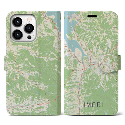 【伊万里（佐賀県）】地図柄iPhoneケース（手帳タイプ）ナチュラル・iPhone 13 Pro 用