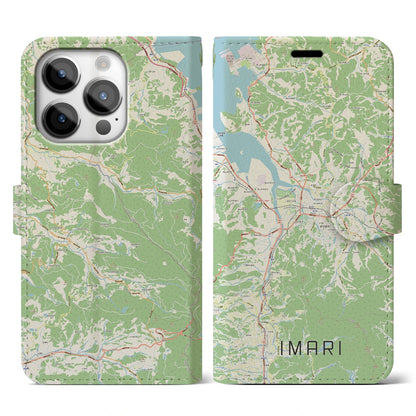【伊万里（佐賀県）】地図柄iPhoneケース（手帳タイプ）ナチュラル・iPhone 14 Pro 用