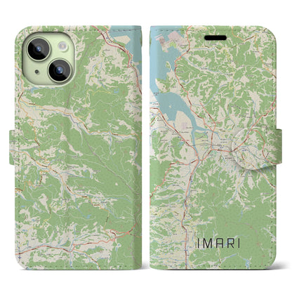 【伊万里（佐賀県）】地図柄iPhoneケース（手帳タイプ）ナチュラル・iPhone 15 用