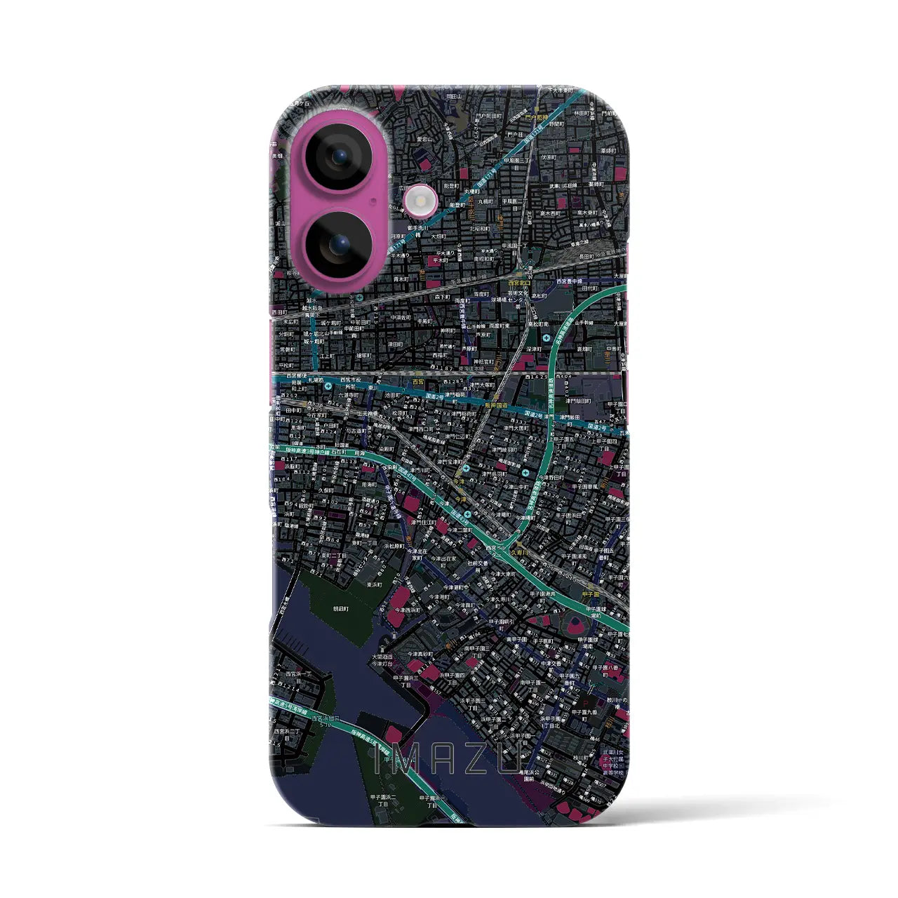 【今津（兵庫県）】地図柄iPhoneケース（バックカバータイプ）