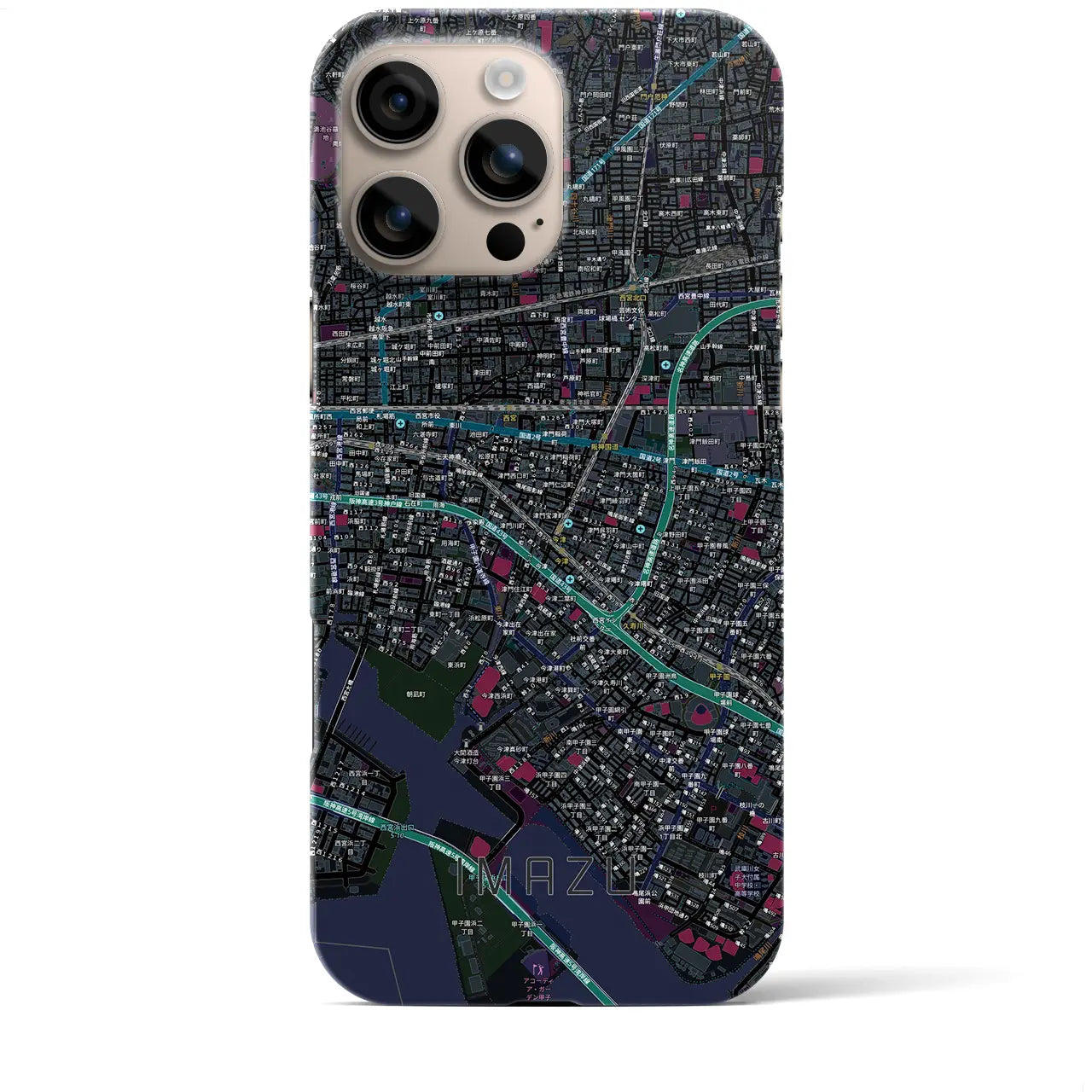 【今津（兵庫県）】地図柄iPhoneケース（バックカバータイプ）