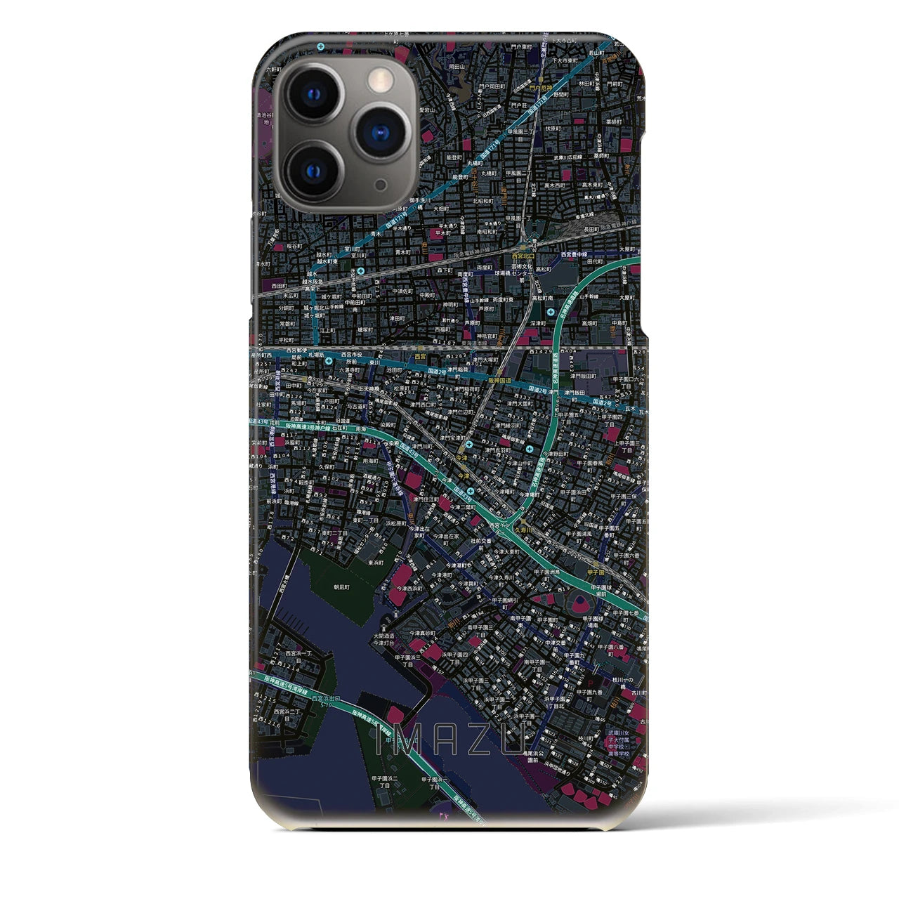 【今津（兵庫県）】地図柄iPhoneケース（バックカバータイプ）