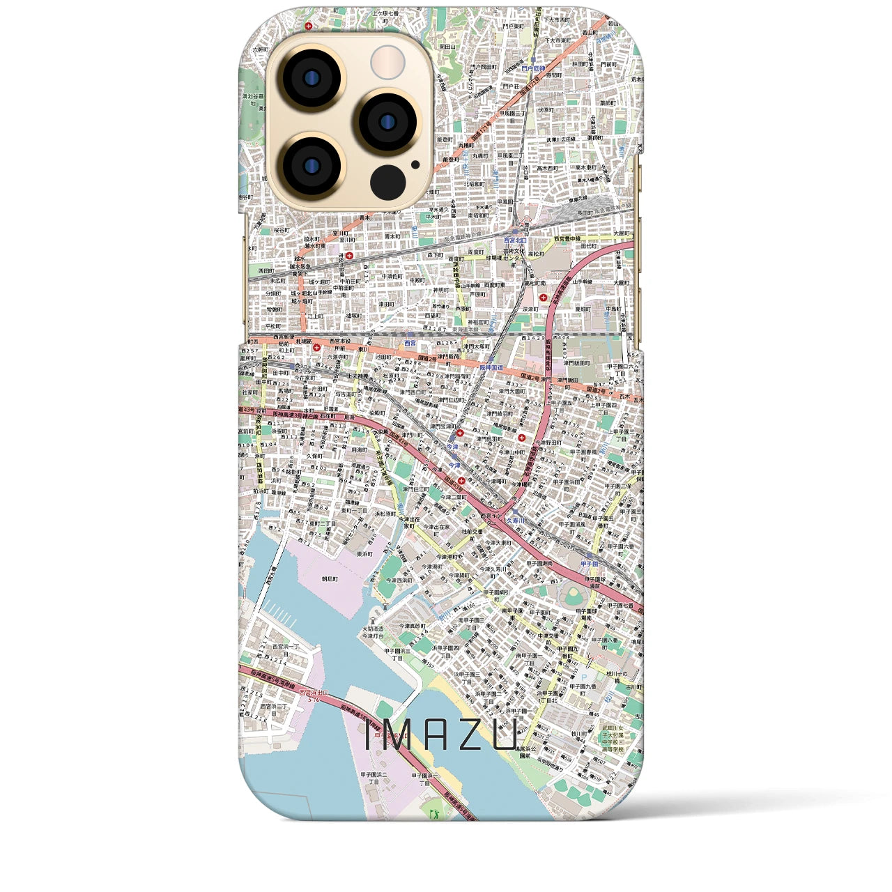 【今津（兵庫県）】地図柄iPhoneケース（バックカバータイプ）
