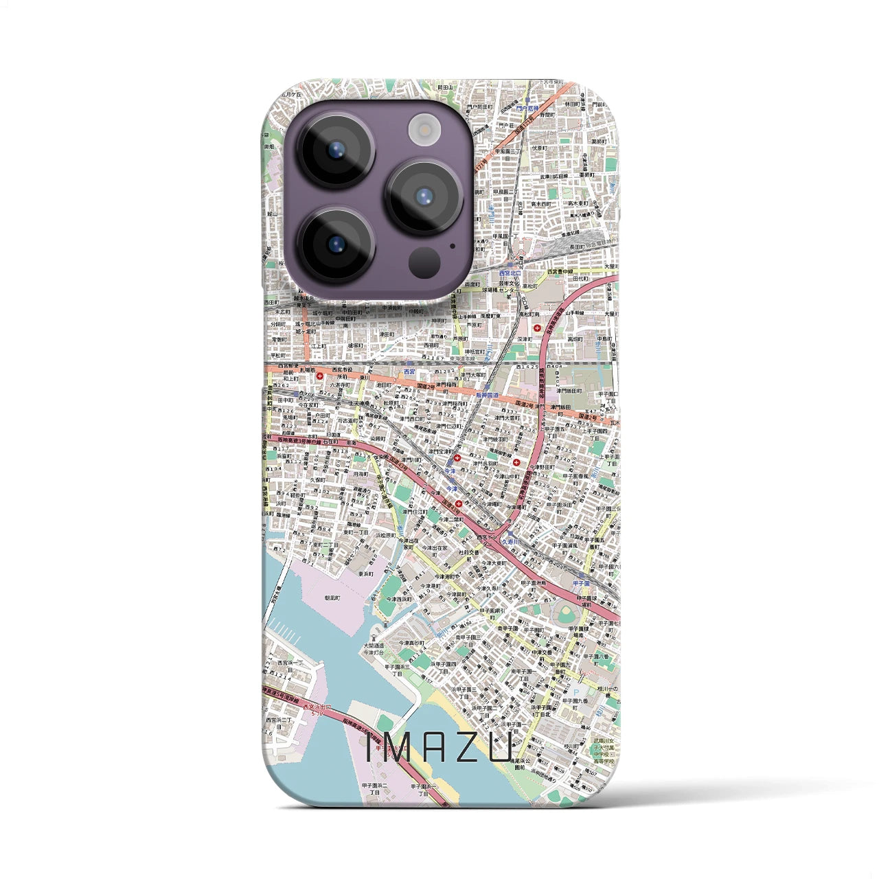 【今津（兵庫県）】地図柄iPhoneケース（バックカバータイプ）