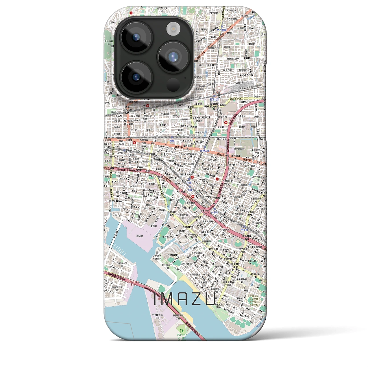 【今津（兵庫県）】地図柄iPhoneケース（バックカバータイプ）