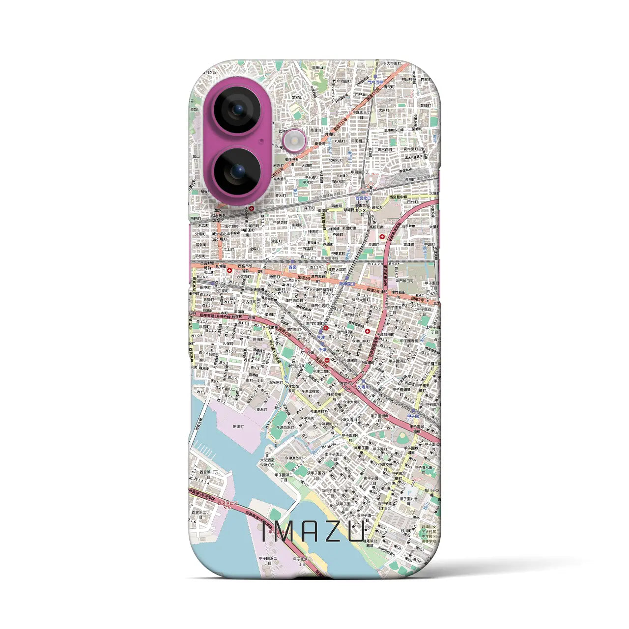 【今津（兵庫県）】地図柄iPhoneケース（バックカバータイプ）