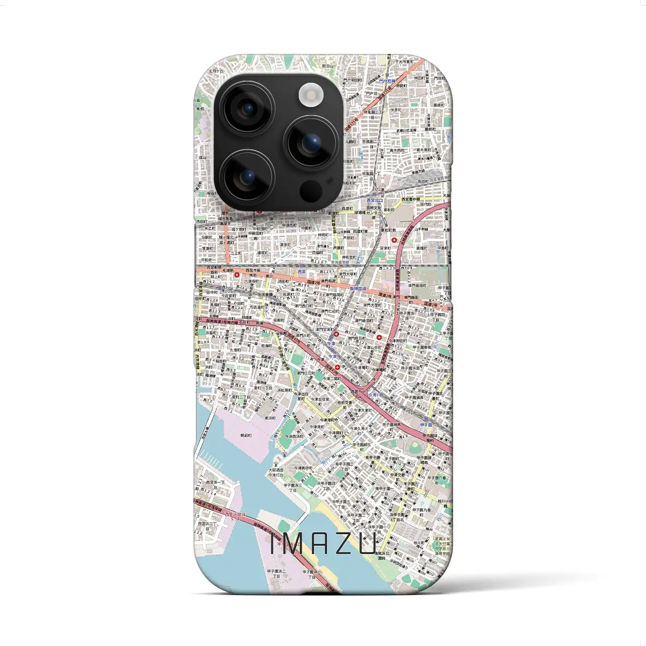 【今津（兵庫県）】地図柄iPhoneケース（バックカバータイプ）