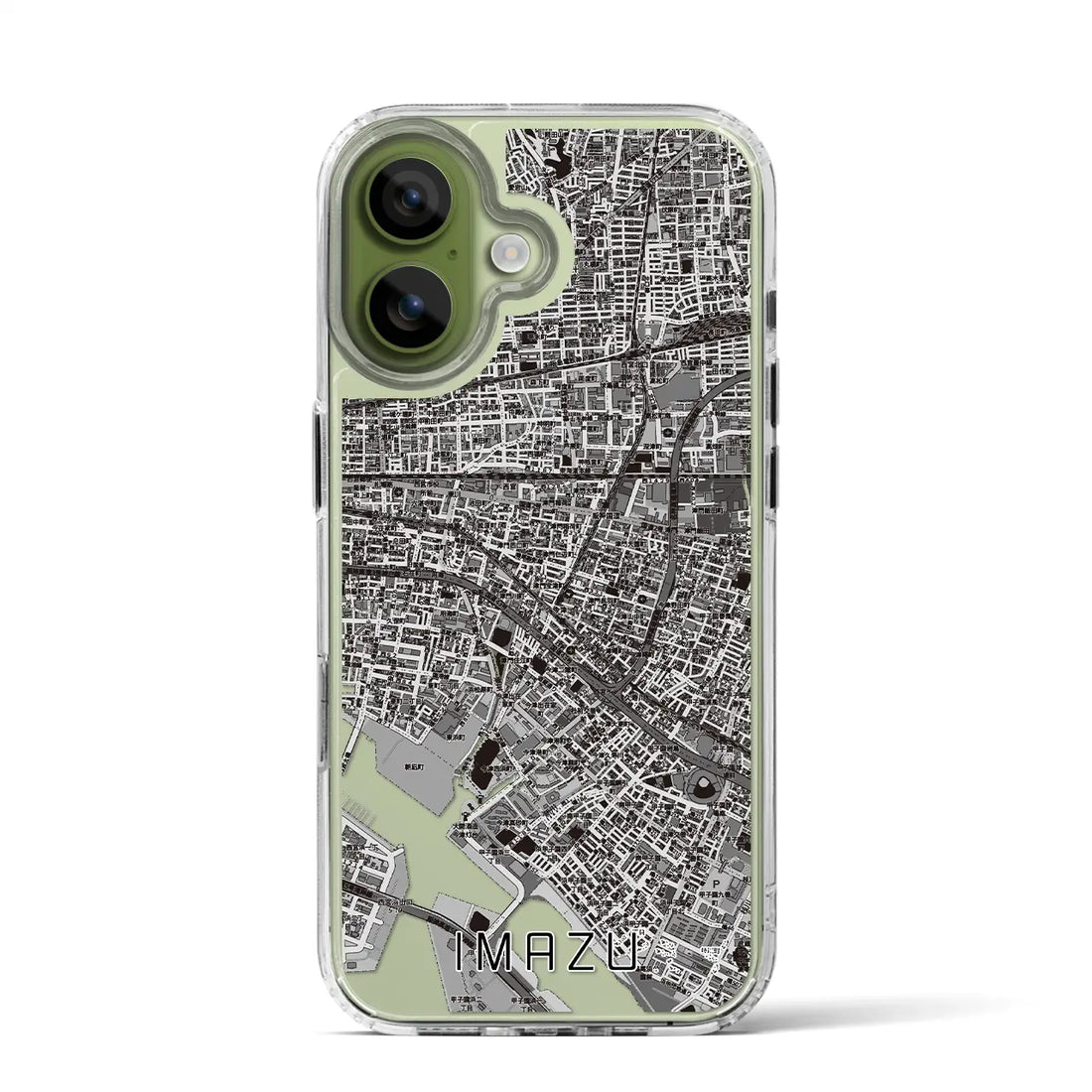 【今津(兵庫県)】地図柄iPhoneケース(MagSafeタイプ)モノトーン・iPhone 17 Pro Max 用