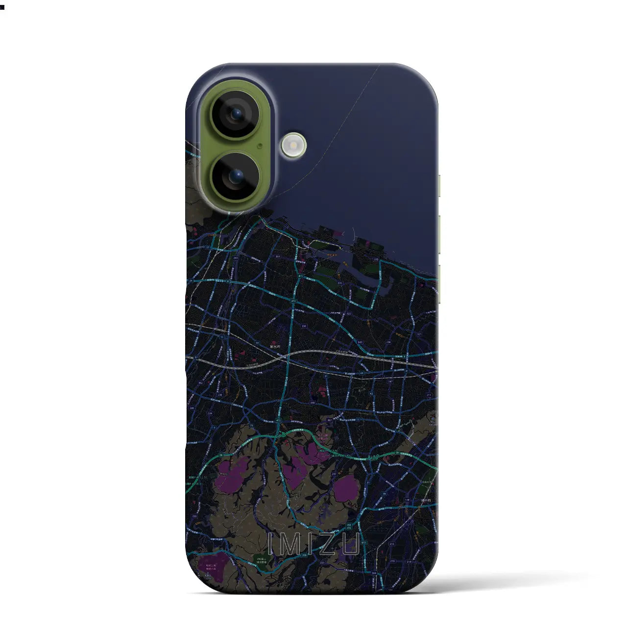 【射水（富山県）】地図柄iPhoneケース（バックカバータイプ）