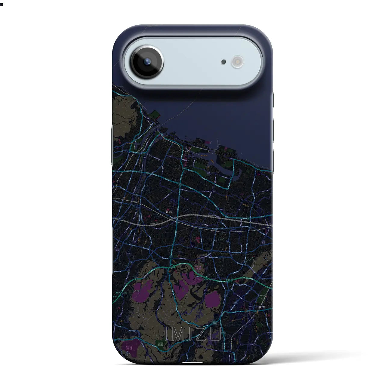 【射水（富山県）】地図柄iPhoneケース（バックカバータイプ）