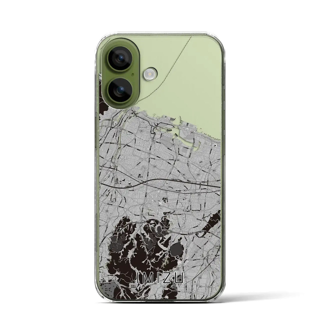 【射水(富山県)】地図柄iPhoneケース(クリアタイプ)モノトーン・iPhone 17 Pro Max 用