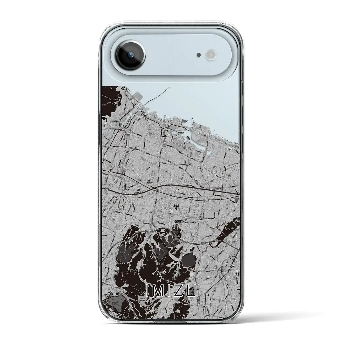 【射水(富山県)】地図柄iPhoneケース(クリアタイプ)モノトーン・iPhone 17 Pro Max 用