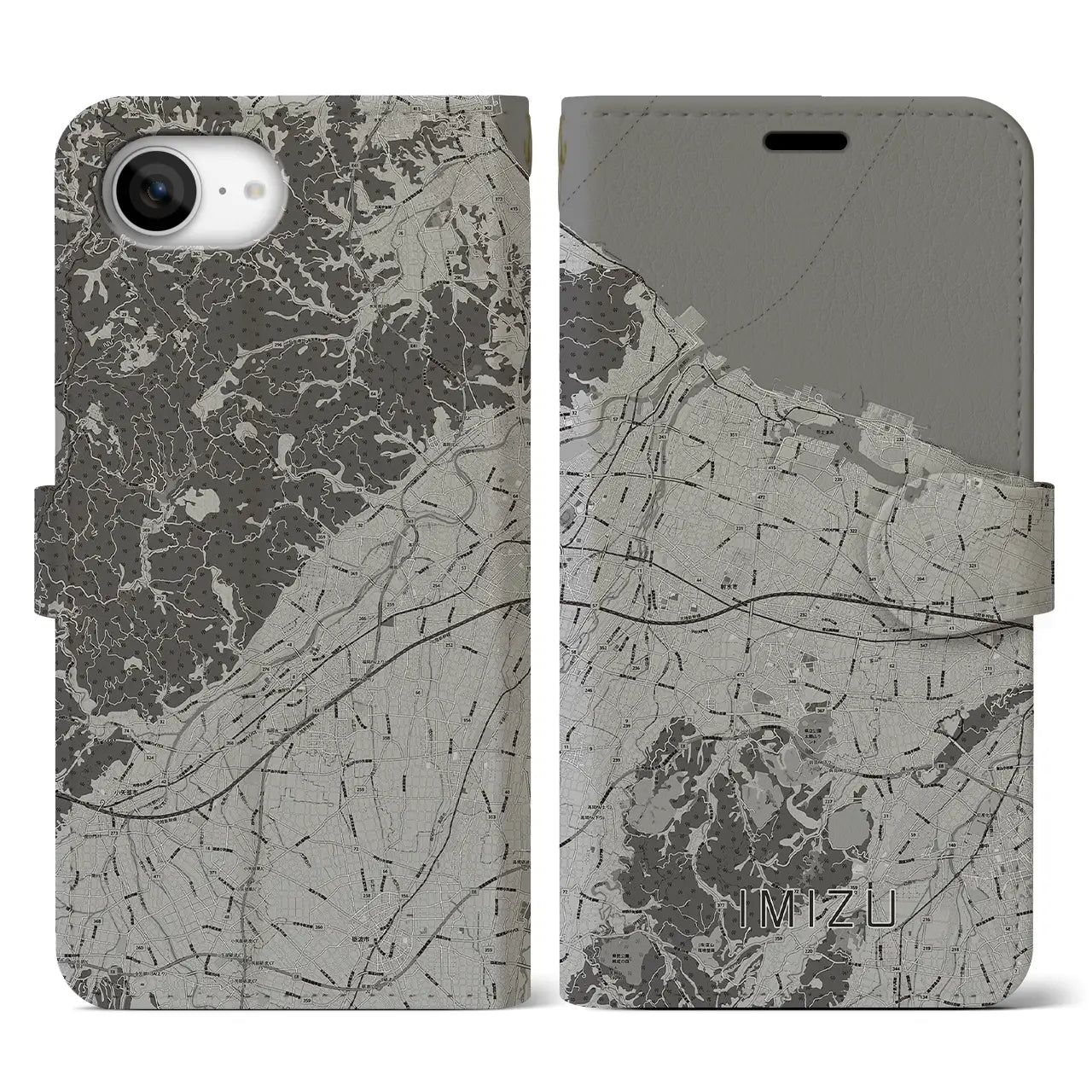 【射水（富山県）】地図柄iPhoneケース（手帳タイプ）