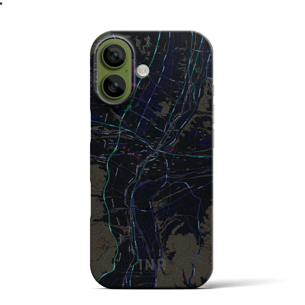 【伊那（長野県）】地図柄iPhoneケース（バックカバータイプ）