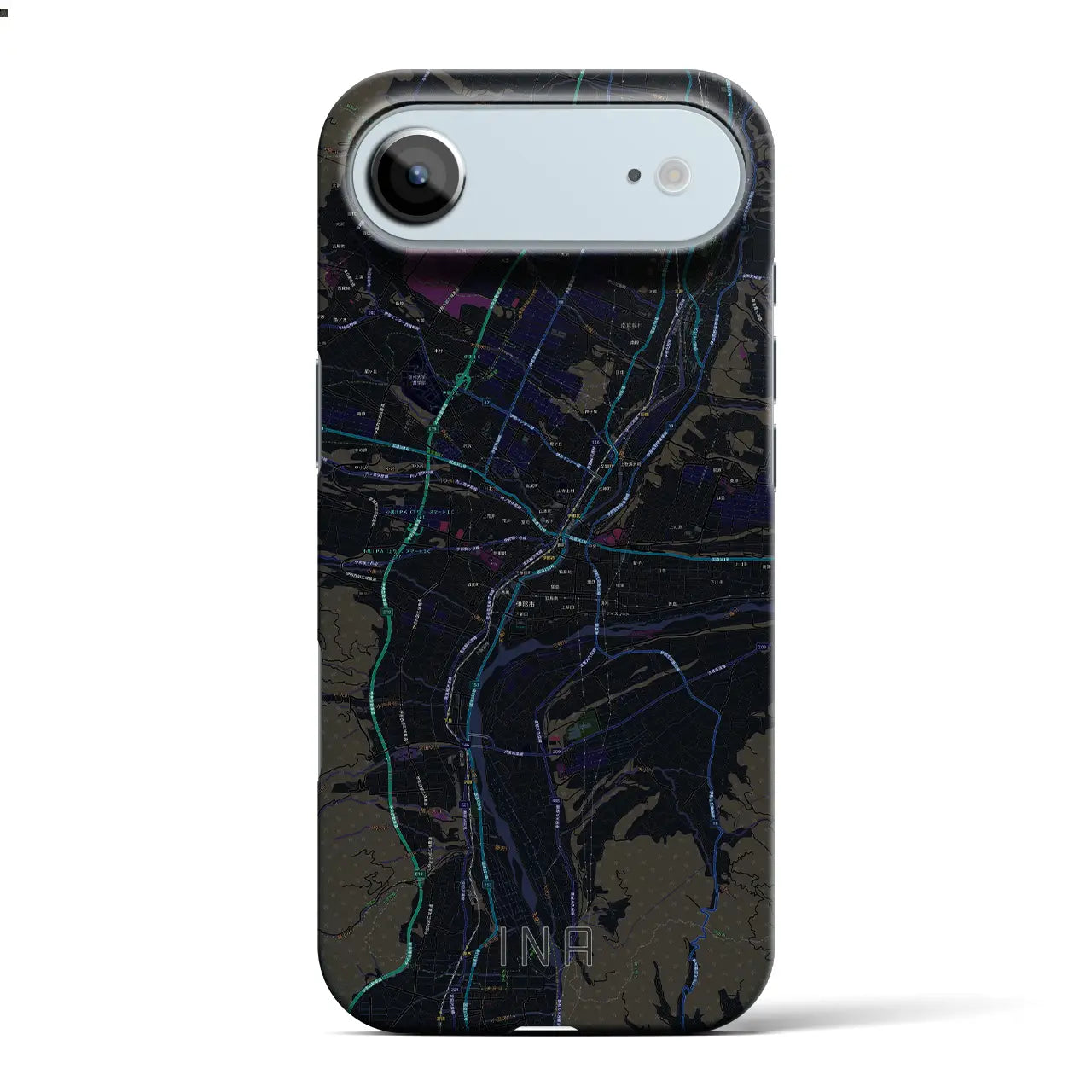 【伊那（長野県）】地図柄iPhoneケース（バックカバータイプ）