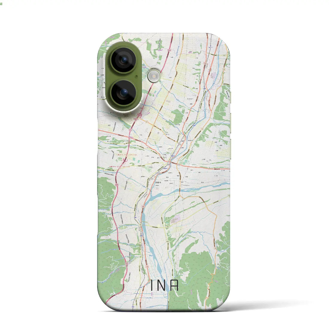 【伊那（長野県）】地図柄iPhoneケース（バックカバータイプ）ナチュラル・iPhone 17 Pro Max 用