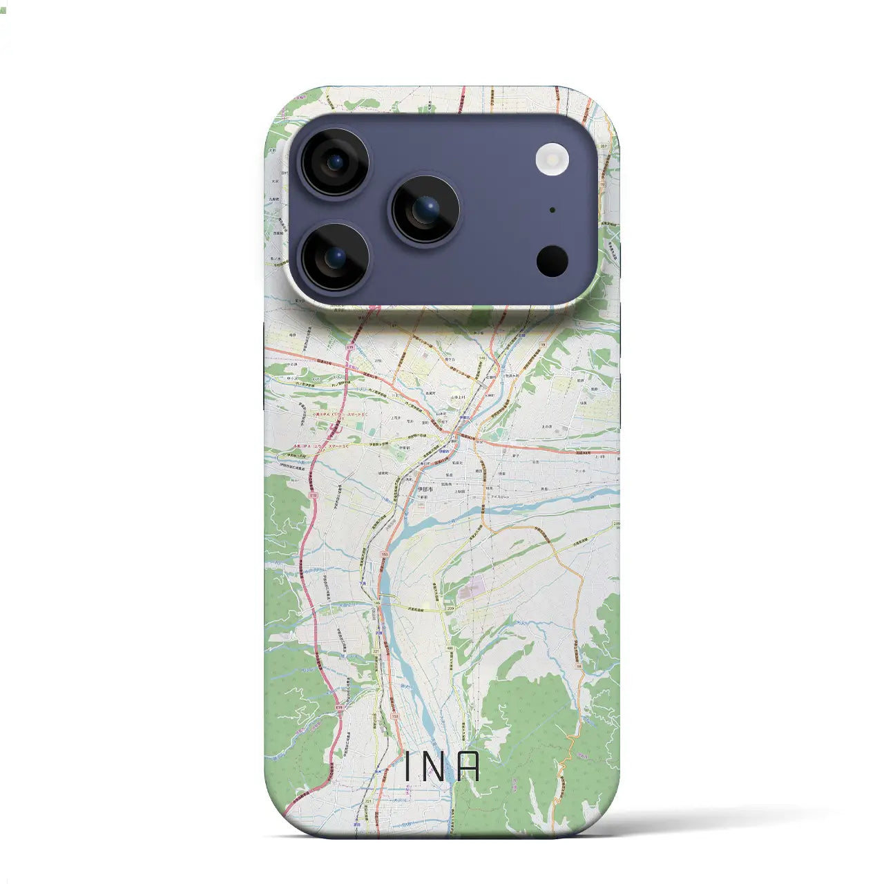 【伊那（長野県）】地図柄iPhoneケース（バックカバータイプ）