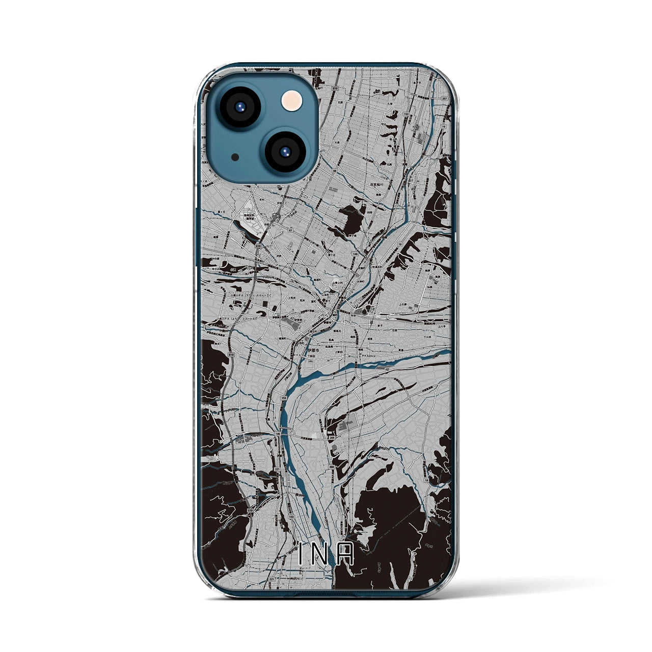 【伊那（長野県）】地図柄iPhoneケース（クリアタイプ）