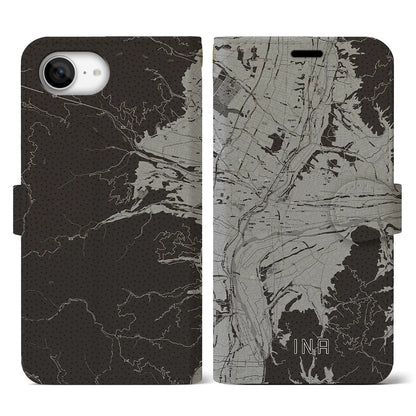 【伊那（長野県）】地図柄iPhoneケース（手帳タイプ）