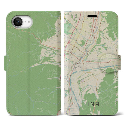【伊那（長野県）】地図柄iPhoneケース（手帳タイプ）