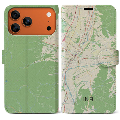 【伊那（長野県）】地図柄iPhoneケース（手帳タイプ）