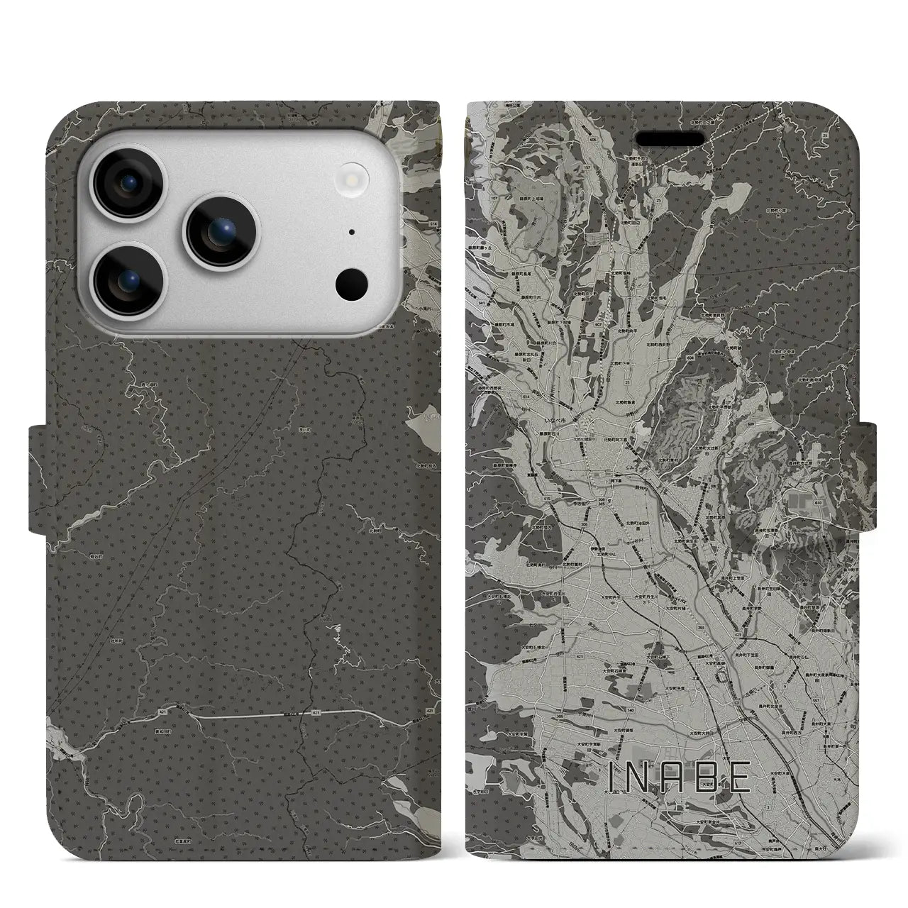 【いなべ（三重県）】地図柄iPhoneケース（手帳タイプ）