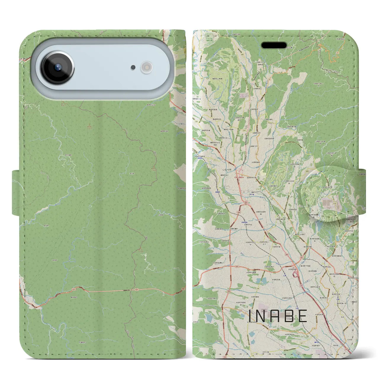 【いなべ（三重県）】地図柄iPhoneケース（手帳タイプ）