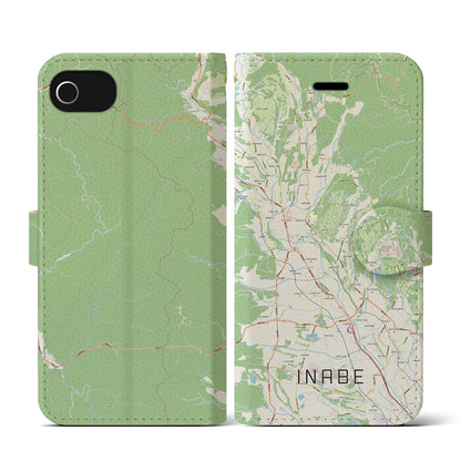 【いなべ（三重県）】地図柄iPhoneケース（手帳タイプ）ナチュラル・iPhone SE（第3 / 第2世代） / 8 / 7 / 6s / 6 用